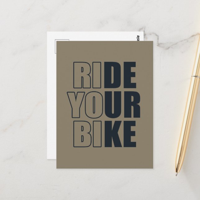 motivational mountain biking quote postcard (Front/Back In Situ)