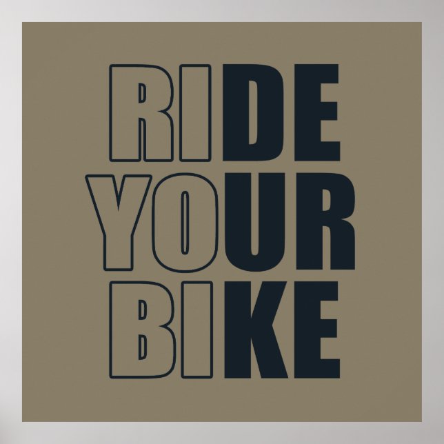 motivational mountain biking quote poster (Front)