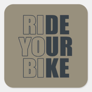 motivational mountain biking quote square sticker