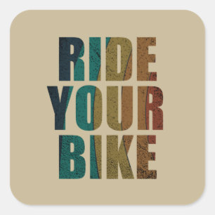 motivational mountain biking quote square sticker