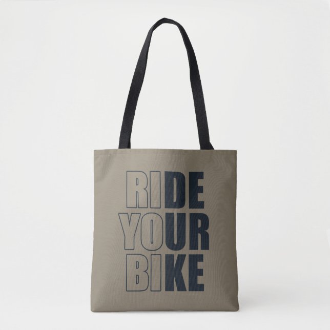 motivational mountain biking quote tote bag (Front)