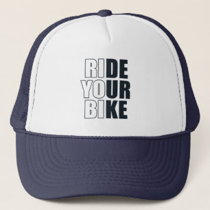 Motivational mountain biking quote trucker hat