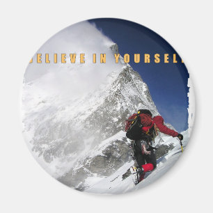 Motivational mountain climber magnet