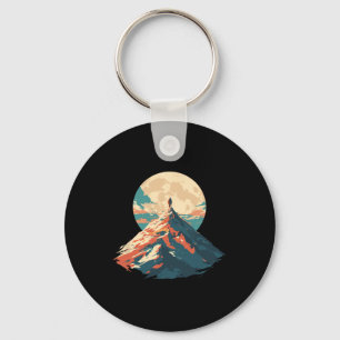 Motivational Mountain Peak Climbing Design - Natur Key Ring