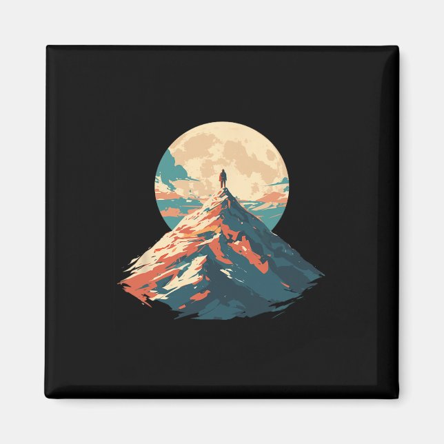 Motivational Mountain Peak Climbing Design - Natur Magnet (Front)