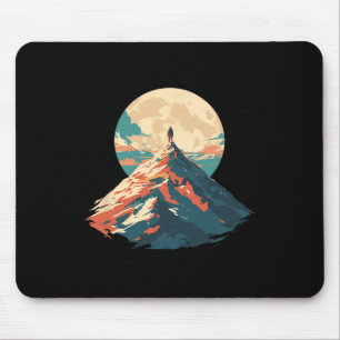 Motivational Mountain Peak Climbing Design - Natur Mouse Mat