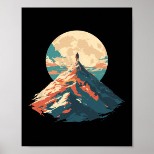Motivational Mountain Peak Climbing Design - Natur Poster