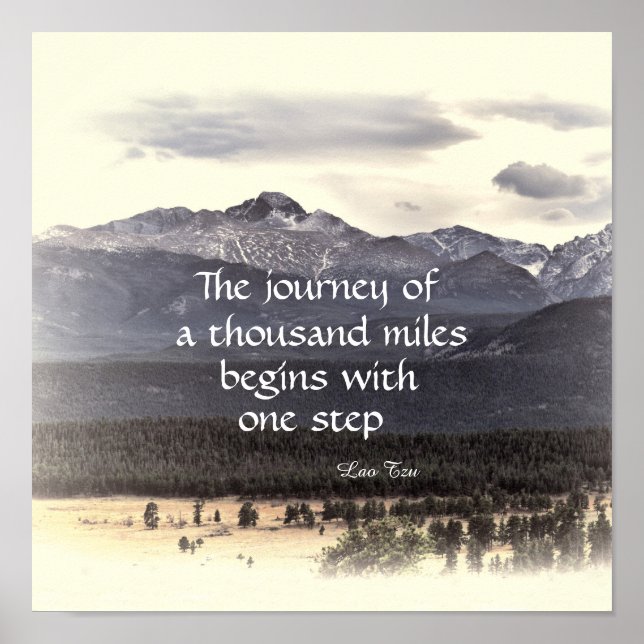 motivational nature poster zen quote the journey (Front)