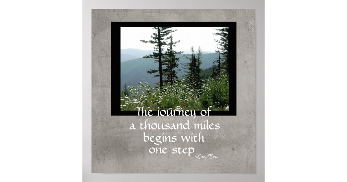 motivational nature poster zen quote the journey | Zazzle