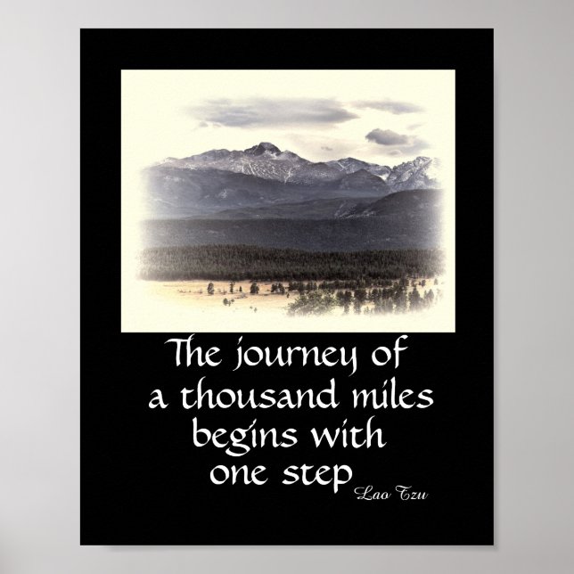 motivational nature poster zen quote the journey (Front)