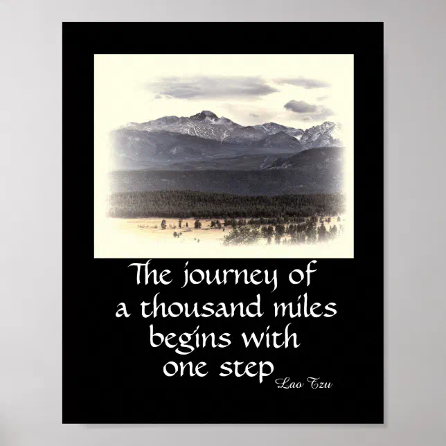 motivational nature poster zen quote the journey | Zazzle