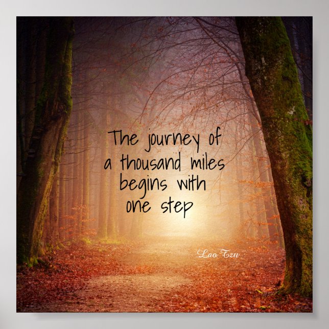 motivational nature poster zen quote the journey (Front)