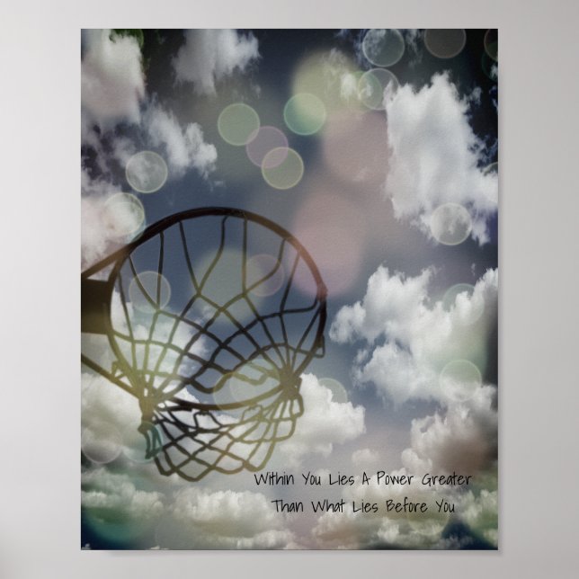 Motivational Netball Picture Quote Poster (Front)