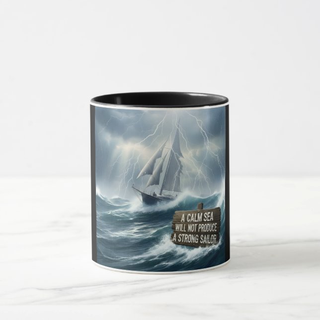Motivational Ocean Storm Art Mug (Center)