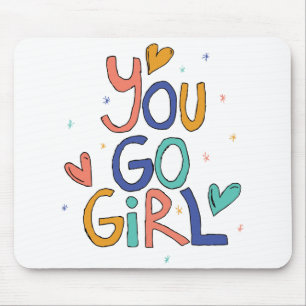 Motivational One Cool Girl You Go Girl Clipart Gir Mouse Mat