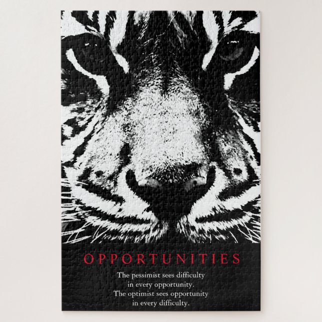 Motivational Opportunities Quote Tiger Jigsaw Puzzle (Vertical)
