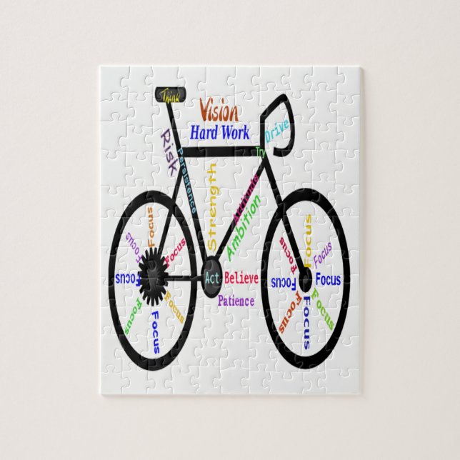 Motivational or Inspirational Bike Words Jigsaw Puzzle (Vertical)