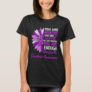 Motivational Overdose Awareness Sunflower Ribbon T-Shirt