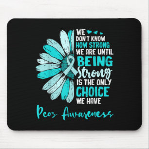 Motivational Pcos Awareness Sunflower Ribbon Teal Mouse Mat