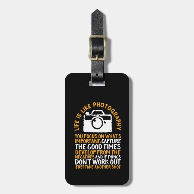 Motivational Photography Focus On What's Important Luggage Tag (Front Vertical)