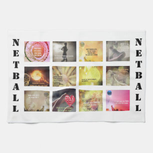 Motivational Pictures and Quotes Netball Theme Tea Towel
