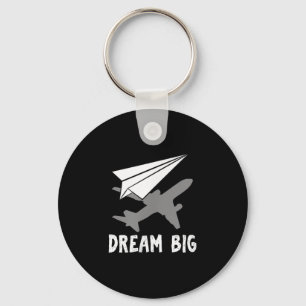 Motivational Pilot Aerospace Engineer Dream Paper Key Ring