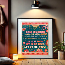 Motivational Pink Green Inspiring Quote Be You