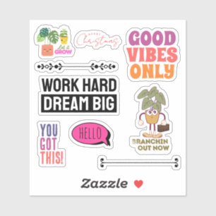Motivational Plant Quote Sticker Sheet Christmas
