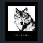 Motivational Pop Art Courage Wolf Poster Print<br><div class="desc">Digital Artwork - Wolf Head Computer Animal Art - College Pop Art - Wild Big Animals Computer Images</div>