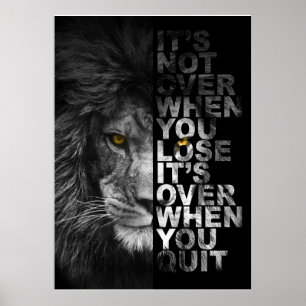 Motivational Portrait Lion Poster