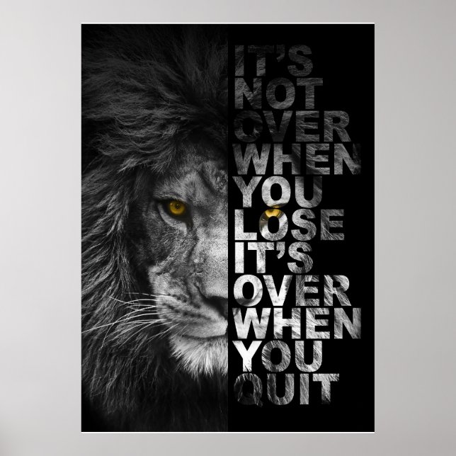 Motivational Portrait Lion Poster (Front)