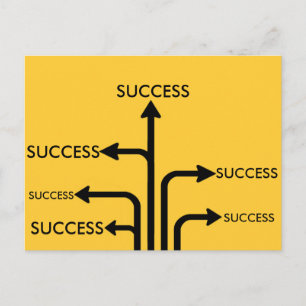 Motivational Postcard Success Goal Signpost