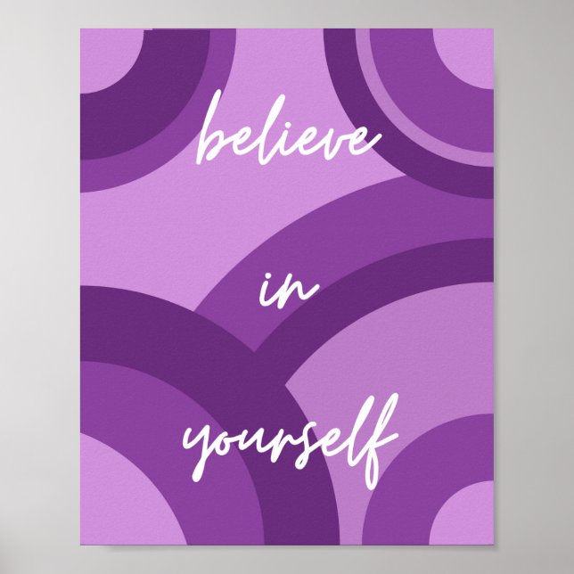 Motivational Poster Believe in Yourself Geometric (Front)