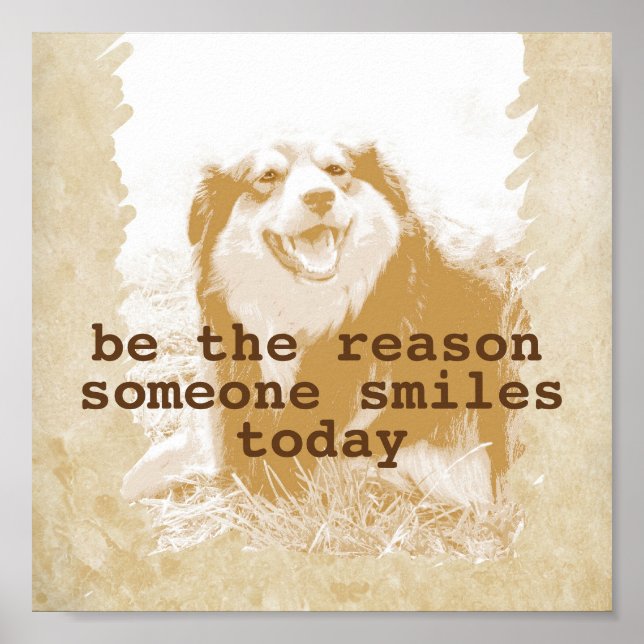 motivational poster quote with cute dog photo art (Front)