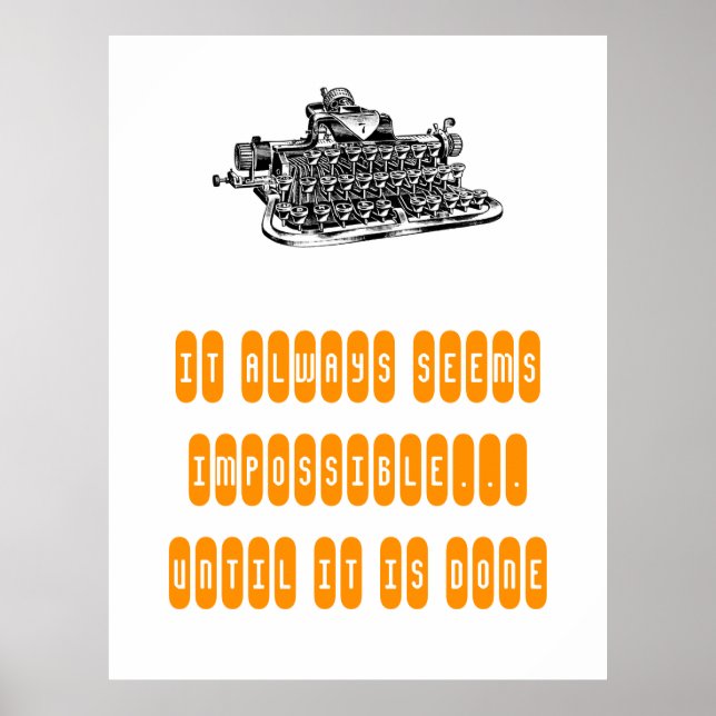 Motivational Poster Retro Typewriter Write Student (Front)
