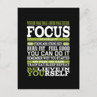 Motivational poster stay focused work hard GYM 