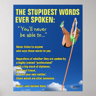 Motivational Poster: Stupidest Words Ever Spoken Poster