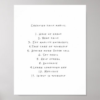 Motivational Poster with helpful daily reminders.