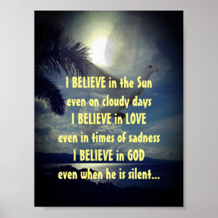 Motivational Prayer Cloudy Days Poem Poster