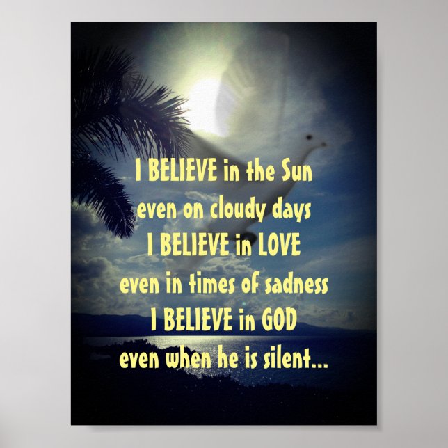 Motivational Prayer Cloudy Days Poem Poster (Front)