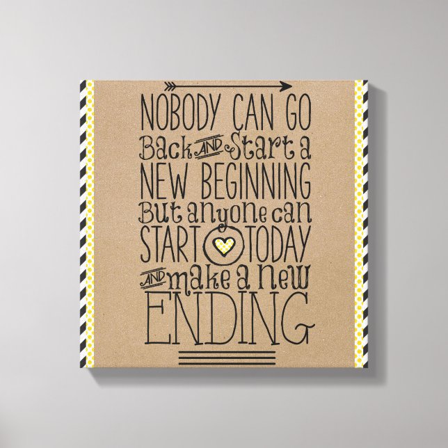 Motivational Print: New Beginning Canvas Print (Front)