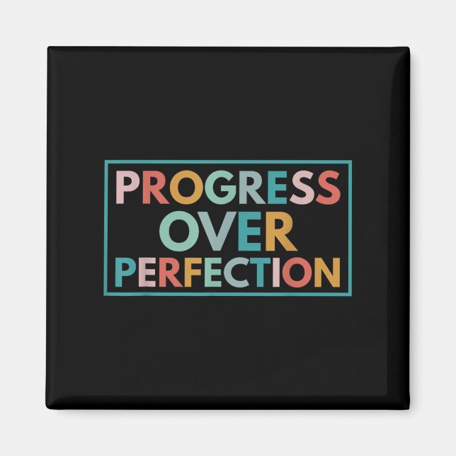 Motivational Progress Over Perfection Back To Scho Magnet (Front)