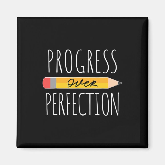 Motivational Progress Over Perfection back to Scho Magnet (Front)