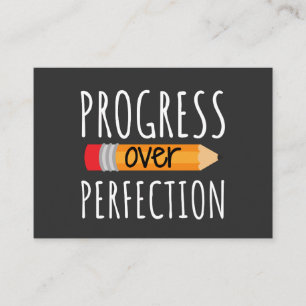 Motivational Progress Over Perfection Business Card