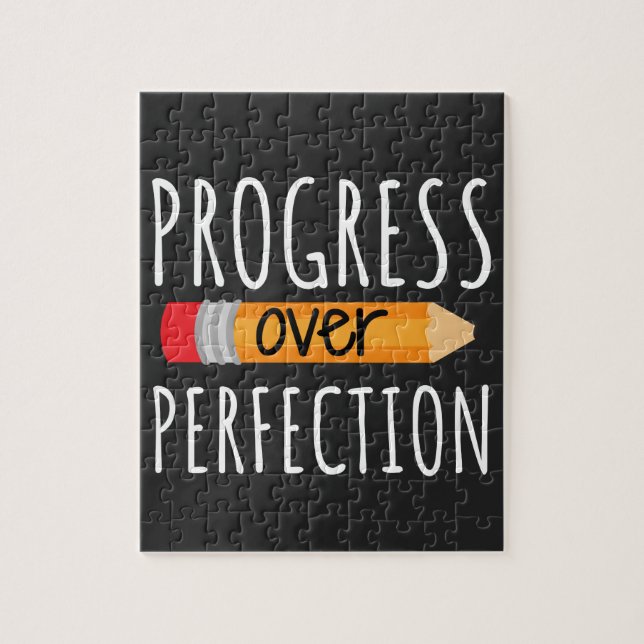 Motivational Progress Over Perfection Jigsaw Puzzle (Vertical)