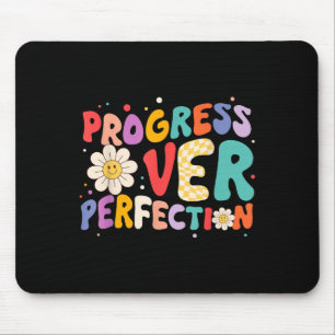 Motivational Progress Over Perfection Teacher Back Mouse Mat