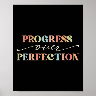 Motivational Progress Over Perfection Teacher Back Poster