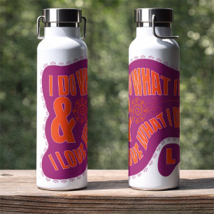 Motivational Purple Orange Retro Star Style Water Bottle