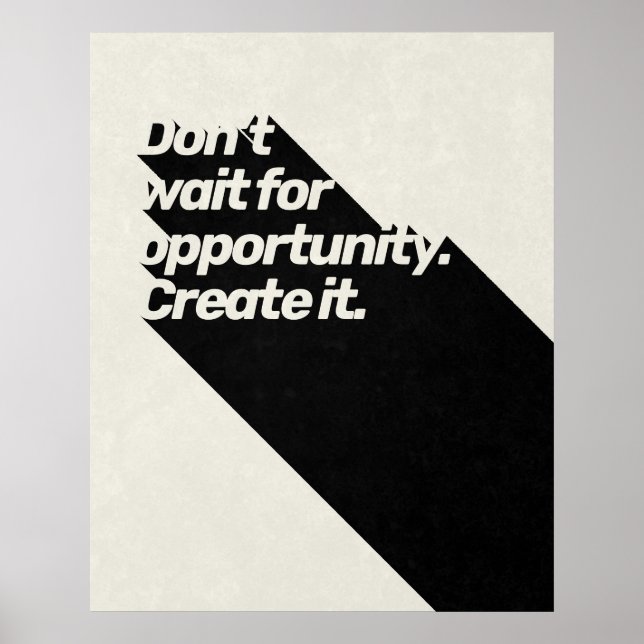 Motivational Quote 70s Typography Long Shadow Poster (Front)