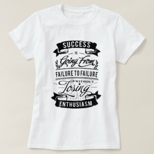 Motivational Quote about success black print T-Shirt